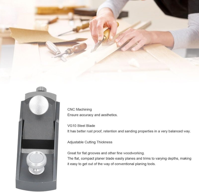 Fockety Mini Wood Planer, Mini Hand Planer for Woodworking, Block Plane, Small Hand Plane for Trimming, Wood Trimming Plane for Wood Planing Smoothing & Flat Bottom Trimming Wood - Image 3